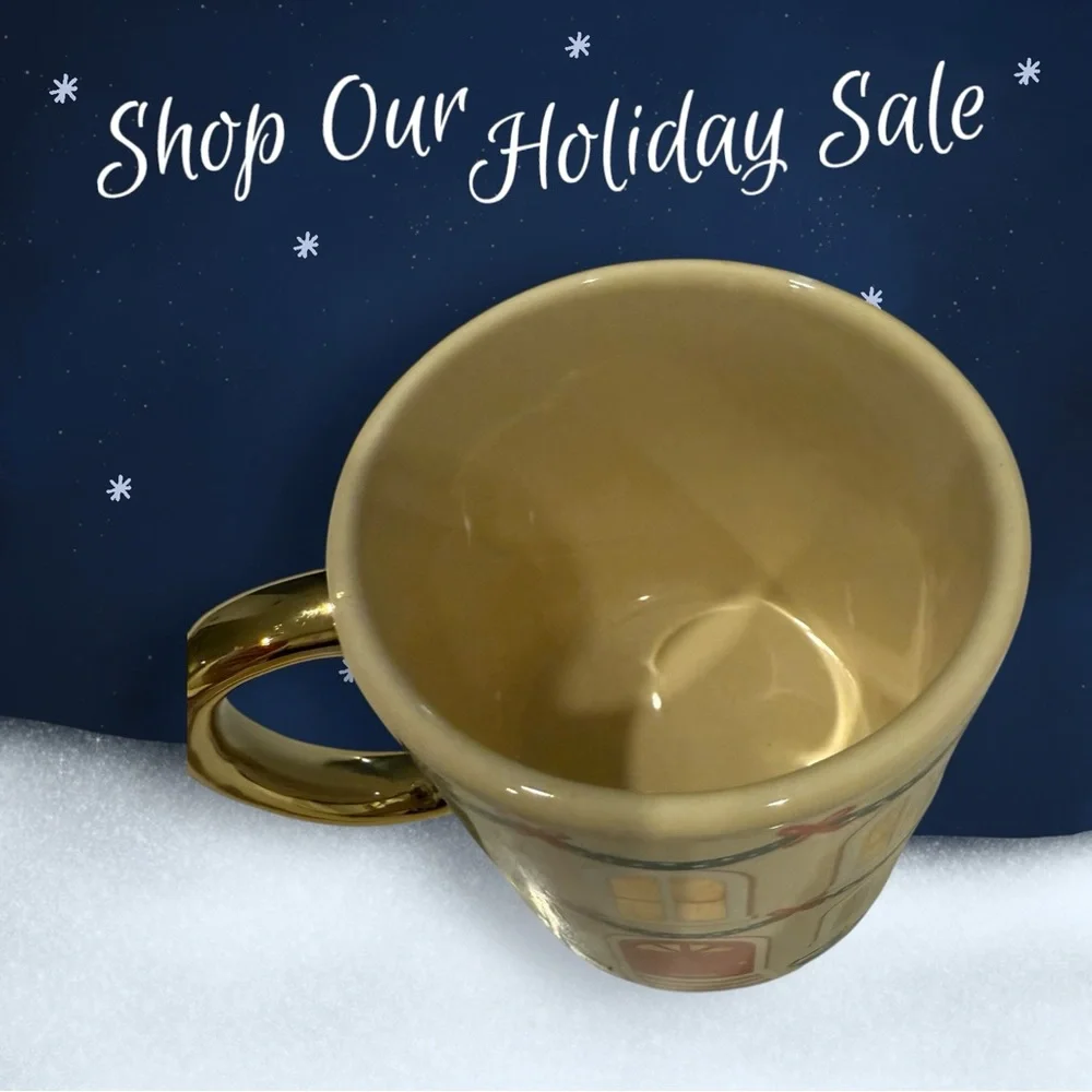 ceramic Holiday House Lidded Mug Christmas
